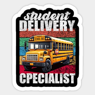 Student Delivery Specialist - Retro School Bus Design Sticker